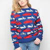 Run & Fly - Card & Bikes - Womens Jumper - Blue