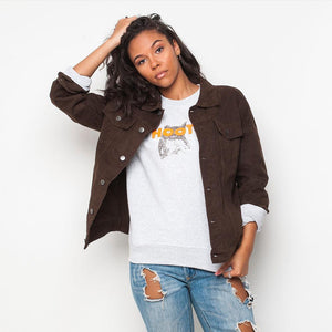 Run & Fly - Cord - Womens Jacket - Brown