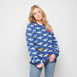 Run & Fly - Plane - Womens Jumper - Blue
